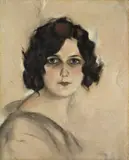 Christian Schad, Marcella, 1923, Öl auf Leinwand, auf Hartfaserplatte aufgezogen