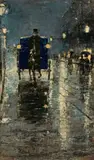 Berlin bei Nacht by Lesser Ury, 1889, Öl auf Holz, sold Nov 2008