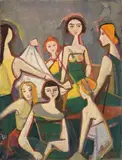 Mannequins by Karl Hofer, 1955, Öl auf Leinwand, sold Nov 2012