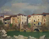 Norditalienische Landschaft by Karl Hofer, 1938, Öl auf Leinwand, sold May 2013