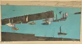 Lyonel Feininger, Sardinen-Fischer II, 1932, Aquarell und Tuschfeder auf Bütten