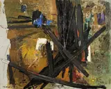 Action Barbare by Emil Schumacher, 1955, Öl auf Leinwand, sold Nov 2011