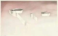 Ed Ruscha, Pig, 1970, Schwarzpulver, Pastell und Tuschfeder auf Papier