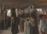 Max Liebermann, Kompositionsstudie zur ,Flachsscheuer in Laren'