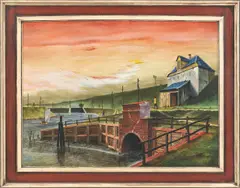 Franz Radziwill, Siel bei Bonzsiel, 1934, Mischtechnik auf Leinwand auf Hartfaser