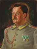 Otto Dix, Porträt Bruno Alexander Roscher, 1915, Öl auf Pappe