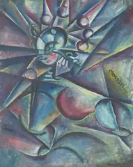 Musik by Johannes Molzahn, 1916, Öl auf Leinwand, sold Jun 2021