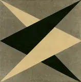 Hermann Glöckner, Verschränkung von schwarzem und weißem Keil auf Silber
