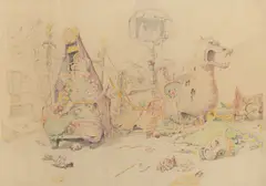 Milan Ressel, Carnival, 1976, coloured pencils, paper