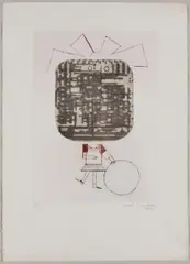 Ota Janeček, The Girl Is Smarter, 1982, drypoint, etching, paper