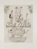Adolf Born, Africa, 1990, coloured etching, paper