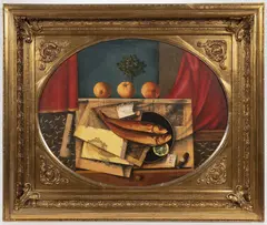 Ivan Exner, Still Life with Newspapers, Oranges and Fish, 2007, oil on canvas