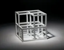 Cube Without a Cube by Sol LeWitt, 1996, Painted basswood, sold May 2017