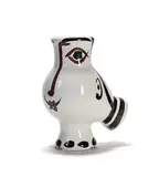 Pablo Picasso, Woman-faced wood-owl, 1952, Turned vase of white earthenware clay, decoration in oxides, knife engraved on white enamel