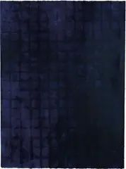 Sara Sosnowy, Blue #13, 1995, Oil stick, powdered pigment, and string on gessoed paper