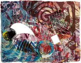 Sam Gilliam, Manet, 1998, Color woodcut with hand-coloring and collage on handmade paper