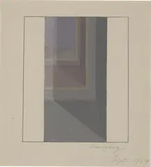 Helen Lundeberg, Study for Grey Interior II, 1979, Gouache on paper