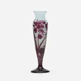 Nénuphars vase by Émile Gallé, c. 1900, acid-etched cameo glass, sold Oct 2023