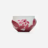 Bowl with bittersweet nightshade by Galle, c. 1920, acid-etched cameo glass, sold Oct 2023
