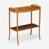 Marquetry tea table with poppies and butterflies by Louis Majorelle, c. 1900, mahogany, mixed wood inlay, sold Oct 2023