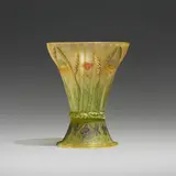 Daum, Vase with wheat, poppies and delphiniums, c. 1895, acid-etched, enameled and gilt cameo glass with applied tendrils