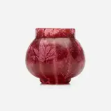 Vase with foliage by Galle, c. 1930, acid-etched cameo glass, sold Oct 2023