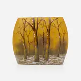 Daum, Arbres en hiver (Paysage d'hiver) vase, c. 1895, acid-etched and enameled cameo glass