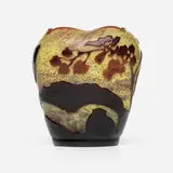 Émile Gallé, Vase with orchids, c. 1898, acid-etched, wheel-carved, and fire-polished cameo glass
