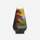 Galle, Paysage Vosgien vase, c. 1920, acid-etched and wheel-carved cameo glass