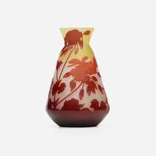 Géranium vase by Galle, c. 1912, acid-etched and wheel-carved cameo glass, sold Oct 2023