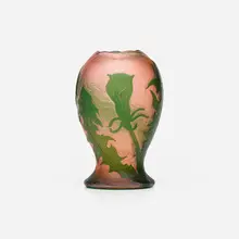Chardons vase by Daum, c. 1897, acid-etched and wheel-carved cameo glass, sold Oct 2023