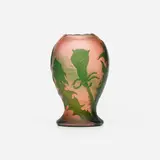 Daum, Chardons vase, c. 1897, acid-etched and wheel-carved cameo glass