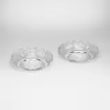Cannes cigar ashtrays, set of two by Lalique, c. 1951, clear and frosted glass, sold Oct 2023