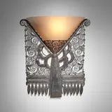attribution Marcel Bergue, Art Deco wall sconce, c. 1925, nickel-plated iron, plastic