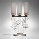 Trois branches roitelets candelabrum by René Lalique, c. 1931, frosted clear glass, metal, sold Oct 2023