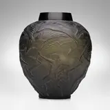René Lalique, Archers vase, c. 1921, topaz glass with white patina