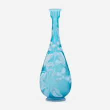 Vase with flowering branches by Stevens & attribution Williams, c. 1890, acid-etched and wheel-carved cameo glass, sold Oct 2023