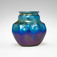 Vase by Tiffany Studios, c. 1902, hand-blown Favrile glass, sold Oct 2023