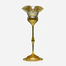 Floriform vase by Tiffany Studios, c. 1900, hand-blown Favrile glass, sold Oct 2023
