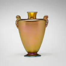Vase by Tiffany Studios, c. 1913, hand-blown Favrile glass, sold Oct 2023
