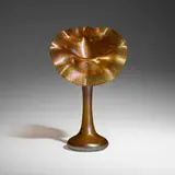attribution Quezal, Jack-in-the-Pulpit vase, c. 1910, hand-blown glass