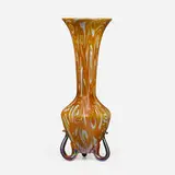 Quezal, Damascene vase, c. 1910, hand-blown glass