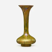 Quezal, Damascene vase, c. 1910, hand-blown glass