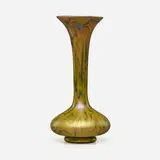 Quezal, Damascene vase, c. 1910, hand-blown glass