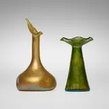 Loetz, Papillon vases, set of two, c. 1898, hand-blown glass