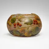 Daum, Vase with berries, c. 1900, acid-etched and enameled cameo glass