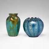 Loetz, Vases, set of two, c. 1900, hand-blown glass