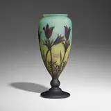 Anémones pulsatilles vase by Daum, c. 1913, acid-etched cameo glass, sold Oct 2023