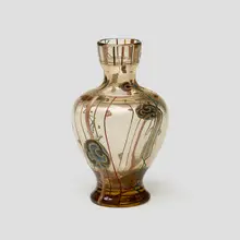 Early vase by Émile Gallé, c. 1885, intaglio-carved, enameled and gilt glass, sold Oct 2023