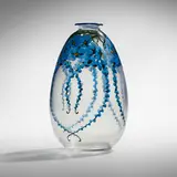 Marcel Goupy, Vase with wisteria vines, c. 1925, hand-blown and enameled glass